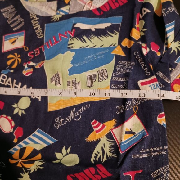 NEW ModCloth Delightful Demeanor Short Sleeve Linen Blend Blouse Size XXS Navy V - Picture 14 of 16